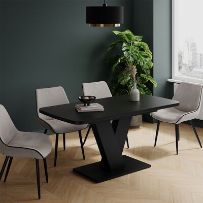 Mesa De Comedor Fenaro, Negro, 120-160 X 80 Cm Extensible, Vicco Mesa De Comedor Fenaro, Negro, 120-160 X 80 Cm Extensible, Vicco