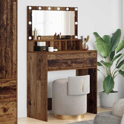 Vidaxl Mesas De Tocador De Dormitorio Madera Envejecida Vidaxl Mesas De Tocador De Dormitorio Madera Envejecida