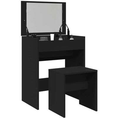 Vidaxl Tocador Con Taburete Negro 60x40x113,5 Cm Vidaxl Tocador Con Taburete Negro 60x40x113,5 Cm