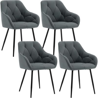 Woltu - Suite 4 Modern Terciopelo Cocina O Sala De Estar Silla Con Patas De Metal Gris Oscuro Woltu - Suite 4 Modern Terciopelo Cocina O Sala De Estar Silla Con Patas De Metal Gris Oscuro