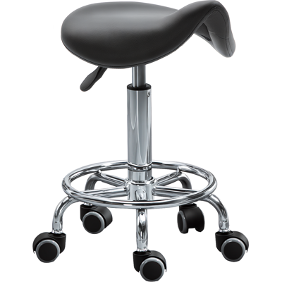 JHY DESIGN Taburete Regulable En Altura Con 5 Ruedas Y Asiento Ergonómico Acolchado Con Espuma, 36,2 X 37,5 X 51-66 Cm, Negro. JHY DESIGN Taburete Regulable En Altura Con 5 Ruedas Y Asiento Ergonómico Acolchado Con Espuma, 36,2 X 37,5 X 51-66 Cm, Negro.