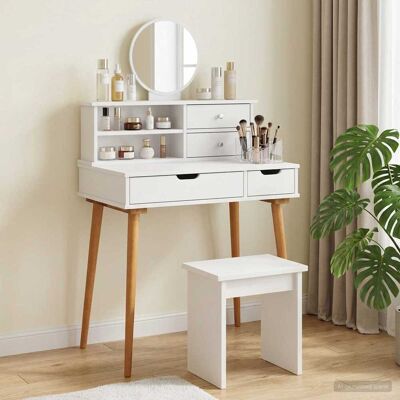 Vidaxl Conjunto De Mesa De Tocador Fauske 2 Uds. Blanco Vidaxl Conjunto De Mesa De Tocador Fauske 2 Uds. Blanco