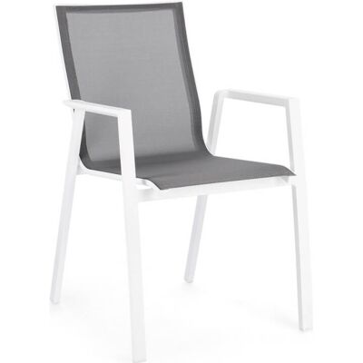 Silla apilable blanca Krion de Bizzotto - Muebles de exterior Silla apilable blanca Krion de Bizzotto - Muebles de exterior
