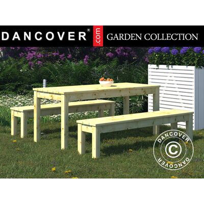 Set De Mesa Y Banco De Madera, 0,74x1,8x0,75m, Madera Natural - Dancover Set De Mesa Y Banco De Madera, 0,74x1,8x0,75m, Madera Natural - Dancover