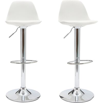 MILIBOO Lote De 2 Taburetes De Diseño Blancos Steevy MILIBOO Lote De 2 Taburetes De Diseño Blancos Steevy