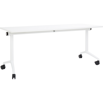 Beliani - Escritorio Rectangular Moderno Plegable Con Ruedas Mesa Móvil Portátil Estructura Metálica 180 X 60 Cm Blanco Cavi Beliani - Escritorio Rectangular Moderno Plegable Con Ruedas Mesa Móvil Portátil Estructura Metálica 180 X 60 Cm Blanco Cavi