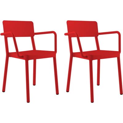 Sillas Con Brazos Lisboa Resol Plástico Rojo (pack De 2) Sillas Con Brazos Lisboa Resol Plástico Rojo (pack De 2)
