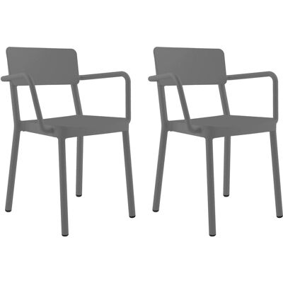 Sillas Con Brazos Lisboa Resol Plástico Gris (pack De 2) Sillas Con Brazos Lisboa Resol Plástico Gris (pack De 2)