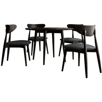 MIRJAN24 Conjunto De Mesas Y Sillas Para Comedor Racine 124, Magic Velvet 2219 + Negro, 76x0x0cm, Diámetro: 100, Número De Asientos: 4, Estilo: Contemporary MIRJAN24 Conjunto De Mesas Y Sillas Para Comedor Racine 124, Magic Velvet 2219 + Negro, 76x0x0cm, Diámetro: 100, Número De Asientos: 4, Estilo: Contemporary