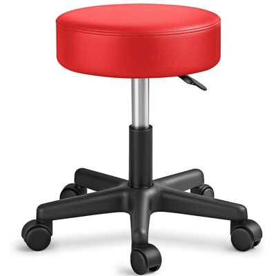Taburete Con Ruedas Taburete Giratorio Cosmético De Trabajo Consulta, Regulable En Altura, Giratorio En 360°, Con Asiento Acolchado De 10 Cm Y 8 Variantes De Colores (rojo) - Tresko Taburete Con Ruedas Taburete Giratorio Cosmético De Trabajo Consulta, Regulable En Altura, Giratorio En 360°, Con Asiento Acolchado De 10 Cm Y 8 Variantes De Colores (rojo) - Tresko