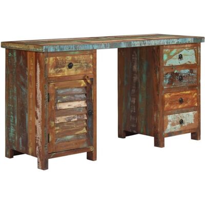 HELLOSHOP26 Escritorio/mesa De Trabajo Para Ordenador Con Patas De Madera Maciza Reciclada 140 Cm 0502132 HELLOSHOP26 Escritorio/mesa De Trabajo Para Ordenador Con Patas De Madera Maciza Reciclada 140 Cm 0502132