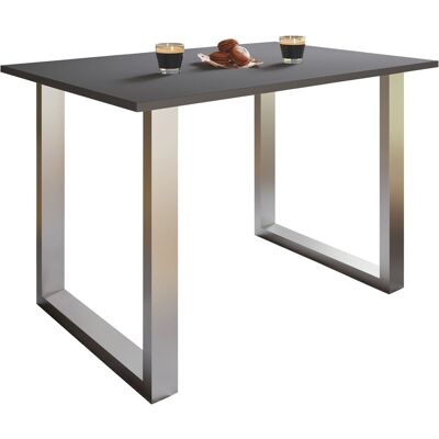 EBUY24 Mesa De Madera Vcm Al. 76 X An. 110 X P. 80 Cm Base Sólida Y De Alta Calidad Pies De Hierro Mesa De Cocina - Xona U (plata / Antracita) EBUY24 Mesa De Madera Vcm Al. 76 X An. 110 X P. 80 Cm Base Sólida Y De Alta Calidad Pies De Hierro Mesa De Cocina - Xona U (plata / Antracita)