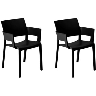 Sillas Con Brazos Fiona Resol Plástico Negro (pack De 2) Sillas Con Brazos Fiona Resol Plástico Negro (pack De 2)