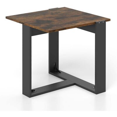 HELLOSHOP26 Mesa Auxiliar Cuadrada De 50 X 50 X 50 Cm Con Base De Metal En Forma De T Estilo Industrial Madera De Ingeniería Marrón 200013810 HELLOSHOP26 Mesa Auxiliar Cuadrada De 50 X 50 X 50 Cm Con Base De Metal En Forma De T Estilo Industrial Madera De Ingeniería Marrón 200013810