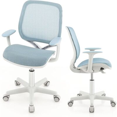 Costway - Silla De Escritorio Para Niños, Silla Infantil Giratoria Para Computadora Con Altura Ajustable, Ruedas Con Freno, Reposabrazos Lisos, Silla Ergonómica De Estudio Para Niño (azul) Costway - Silla De Escritorio Para Niños, Silla Infantil Giratoria Para Computadora Con Altura Ajustable, Ruedas Con Freno, Reposabrazos Lisos, Silla Ergonómica De Estudio Para Niño (azul)