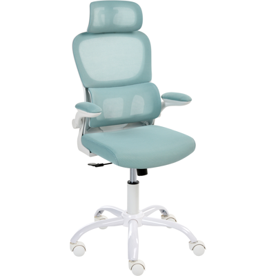 BELIANI Silla De Oficina Moderna Tapizado De Malla Base De Hierro Giratoria Altura Ajustable Reposacabezas Reposabrazos Acolchados Respaldo Reclinable Mecanismo De Bloqueo Azul Solis BELIANI Silla De Oficina Moderna Tapizado De Malla Base De Hierro Giratoria Altura Ajustable Reposacabezas Reposabrazos Acolchados Respaldo Reclinable Mecanismo De Bloqueo Azul Solis