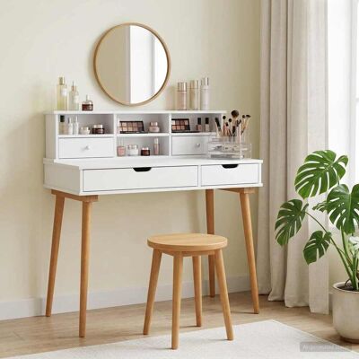Vidaxl Conjunto De Mesa De Tocador Fauske 2 Uds. Blanco Vidaxl Conjunto De Mesa De Tocador Fauske 2 Uds. Blanco