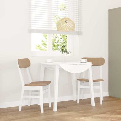 Sillas de comedor con cojines blanca de caucho - vidaXL Sillas de comedor con cojines blanca de caucho - vidaXL