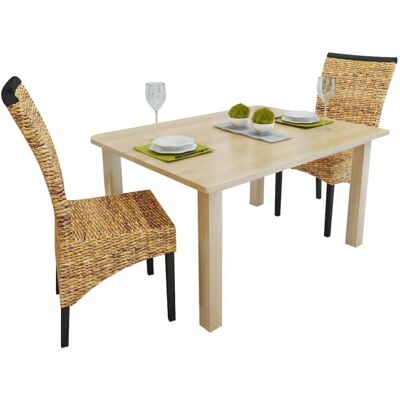 Vidaxl - Sillas De Comedor 2 Unidades Madera Maciza De Mango Y Abacá Vidaxl - Sillas De Comedor 2 Unidades Madera Maciza De Mango Y Abacá