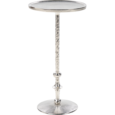 BELIANI Mesa Auxiliar De Metal Plateado 32 Cm Forma Geométrica Tablero Tallado Meda BELIANI Mesa Auxiliar De Metal Plateado 32 Cm Forma Geométrica Tablero Tallado Meda