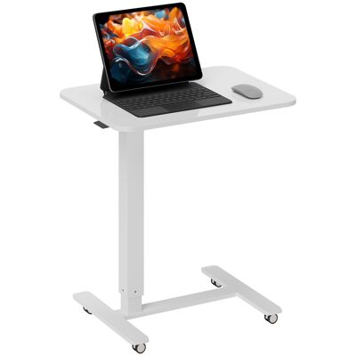 JHY DESIGN Escritorio Regulable En Altura Con 4 Ruedas, Forma De C, 65 Cm X 48 Cm X 73-110 Cm, Blanco. JHY DESIGN Escritorio Regulable En Altura Con 4 Ruedas, Forma De C, 65 Cm X 48 Cm X 73-110 Cm, Blanco.
