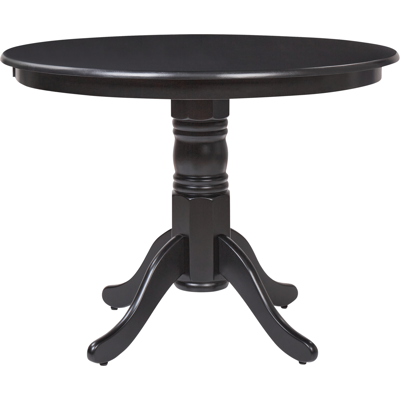 BELIANI Mesa De Comedor Redonda Vintage Con Pedestal De Madera Negro 100 Cm Akron BELIANI Mesa De Comedor Redonda Vintage Con Pedestal De Madera Negro 100 Cm Akron
