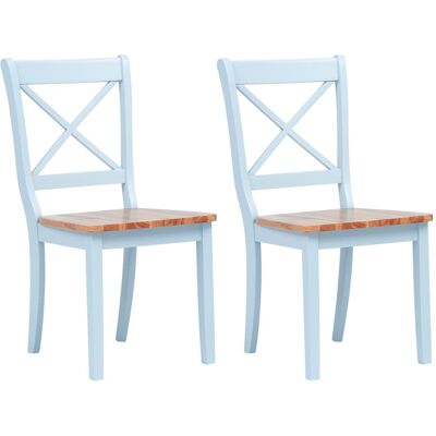 vidaXL Sillas de comedor Madera maciza de caucho gris y madera clara 2 piezas vidaXL Sillas de comedor Madera maciza de caucho gris y madera clara 2 piezas