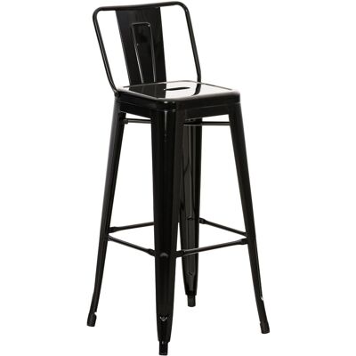 CLP Taburete De Bar De Metal Mason Negro CLP Taburete De Bar De Metal Mason Negro