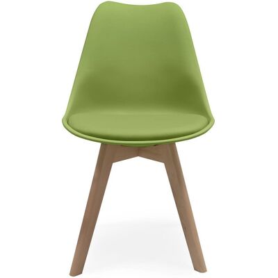 HOMELY Silla De Comedor Day Asiento De Polipropileno Y Patas Madera De Haya Pistacho 90074 HOMELY Silla De Comedor Day Asiento De Polipropileno Y Patas Madera De Haya Pistacho 90074