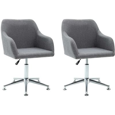 vidaXL 2 Piezas Sillas de comedor giratorias gris claro - Sillas de comedor vidaXL 2 Piezas Sillas de comedor giratorias gris claro - Sillas de comedor