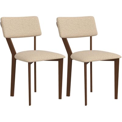 JHY DESIGN Juego De 2 Sillas De Comedor/cocina Con Respaldo, Patas De Madera, Tapizadas En Tela Efecto Lino, 49 X 56 X 85 Cm, Color Beige. JHY DESIGN Juego De 2 Sillas De Comedor/cocina Con Respaldo, Patas De Madera, Tapizadas En Tela Efecto Lino, 49 X 56 X 85 Cm, Color Beige.