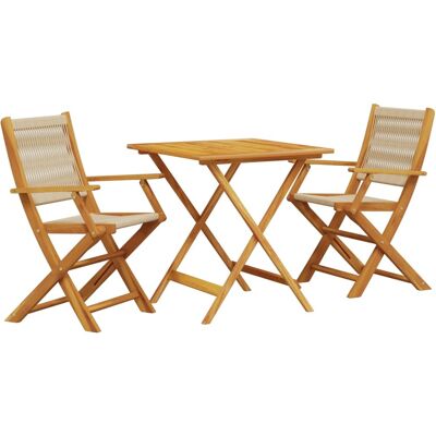 vidaXL Juego de bistro 3 piezas exterior Beige - Juego de bistro vidaXL Juego de bistro 3 piezas exterior Beige - Juego de bistro