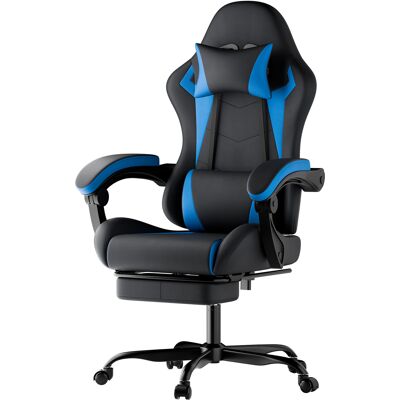 KELLANY Silla Ergonómica Para Videojuegos Con Soporte Lumbar Y Reposacabezas, Silla Para Videojuegos Regulable En Altura, Silla Para Pc Para Adultos, Niñas Y Niños, Negro/azul. KELLANY Silla Ergonómica Para Videojuegos Con Soporte Lumbar Y Reposacabezas, Silla Para Videojuegos Regulable En Altura, Silla Para Pc Para Adultos, Niñas Y Niños, Negro/azul.