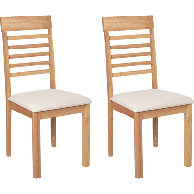 Beliani - Conjunto De 2 Sillas De Comedor Tapizadas Madera Clara Beige Claro Ortley Beliani - Conjunto De 2 Sillas De Comedor Tapizadas Madera Clara Beige Claro Ortley