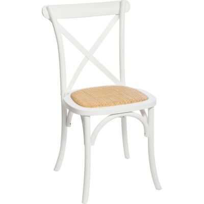 Silla blanca de haya Atmosphera Isak - Estilo vintage rústico Silla blanca de haya Atmosphera Isak - Estilo vintage rústico