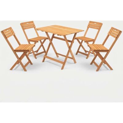 Conjunto de Jardín Hanah Home - Mesa y Sillas Plegables de Haya Conjunto de Jardín Hanah Home - Mesa y Sillas Plegables de Haya