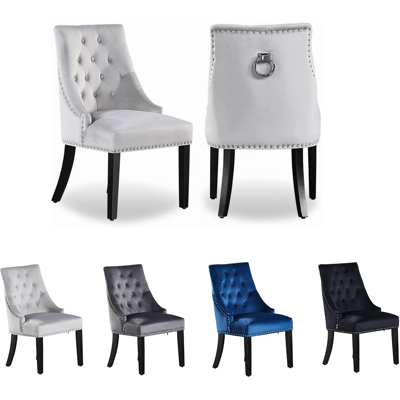 Sillas de comedor de terciopelo lux Winchester Light Grey - Vida Interiores Sillas de comedor de terciopelo lux Winchester Light Grey - Vida Interiores