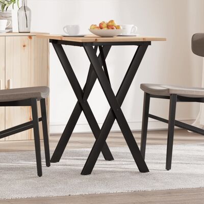 Mesa de comedor marco X madera maciza pino y hierro 80x50x75 cm vidaXL - Mesa de comedor Mesa de comedor marco X madera maciza pino y hierro 80x50x75 cm vidaXL - Mesa de comedor