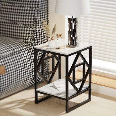 Mesa Auxiliar De Mármol, Mesita Nórdica Con 2 Niveles Para Café Salón Dormitorio Balcón Unho, Negro Mesa Auxiliar De Mármol, Mesita Nórdica Con 2 Niveles Para Café Salón Dormitorio Balcón Unho, Negro
