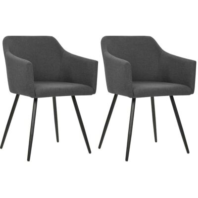 323094 Dining Chairs 2 Pcs Dark Grey Fabric Vidaxl 323094 Dining Chairs 2 Pcs Dark Grey Fabric Vidaxl
