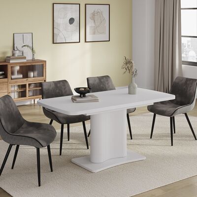 Mesa De Comedor Fenaro, Blanco, 120-160 X 80 Cm Extensible, Vicco Mesa De Comedor Fenaro, Blanco, 120-160 X 80 Cm Extensible, Vicco