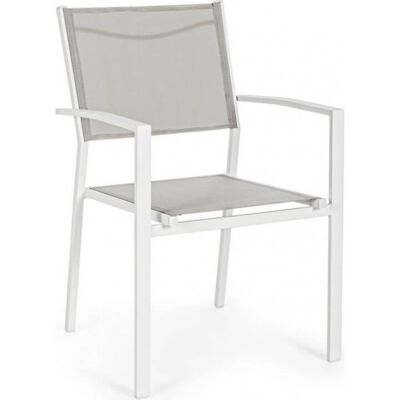 Silla exterior Hilde White Cloud de Aluminio - Asiento y respaldo en Textilene Silla exterior Hilde White Cloud de Aluminio - Asiento y respaldo en Textilene