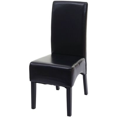 DÉCOSHOP26 Illa De Comedor X1 Respaldo Alto Asiento Acolchado Cuero Negro Patas De Madera Oscura 04000230 DÉCOSHOP26 Illa De Comedor X1 Respaldo Alto Asiento Acolchado Cuero Negro Patas De Madera Oscura 04000230
