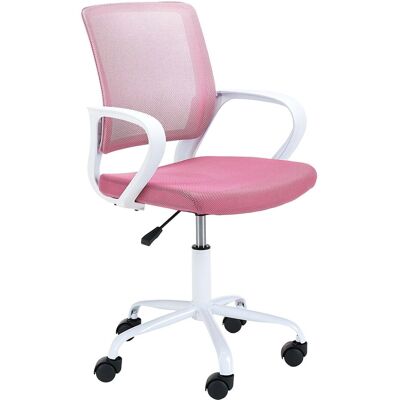 Akord - Silla De Escritorio Infantil Fd6 De Tela Blanco Y Rosa Akord - Silla De Escritorio Infantil Fd6 De Tela Blanco Y Rosa