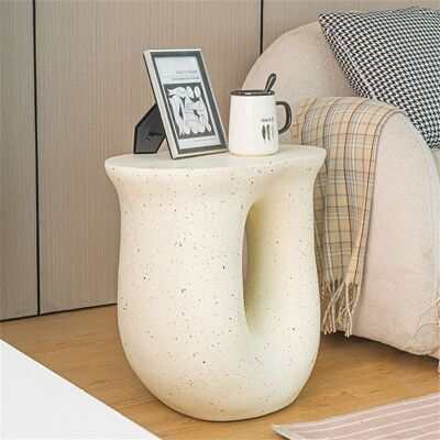 UNHO Mesa Auxiliar Cemento De Diseño Moderno Original Blanco UNHO Mesa Auxiliar Cemento De Diseño Moderno Original Blanco