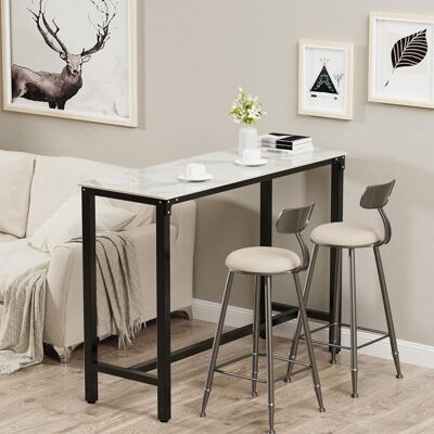 Mesa de Bar Alta Rectangular de Piedra Sinterizada - Moderna y Duradera Mesa de Bar Alta Rectangular de Piedra Sinterizada - Moderna y Duradera