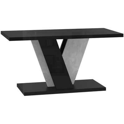 MIRJAN24 Mesa De Centro Goodyear 128, Negro Brillante + Hormigón, 60x70x110cm, Diámetro: 0, Aglomerado Laminado, Angular MIRJAN24 Mesa De Centro Goodyear 128, Negro Brillante + Hormigón, 60x70x110cm, Diámetro: 0, Aglomerado Laminado, Angular