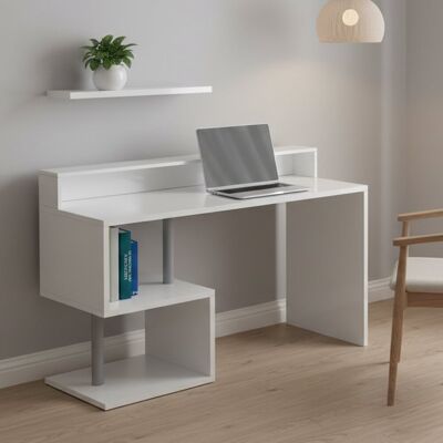 DMORA - Silvestro - 140x60x93 cm - Blanco - Escritorio DMORA - Silvestro - 140x60x93 cm - Blanco - Escritorio