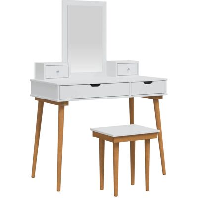 Conjunto De Mesa De Tocador Fauske 5 Pcs Blanco Vidaxl Conjunto De Mesa De Tocador Fauske 5 Pcs Blanco Vidaxl
