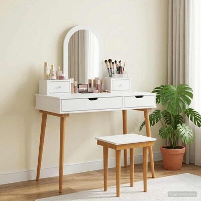 Vidaxl Conjunto De Mesa De Tocador Fauske 5 Uds. Blanco Vidaxl Conjunto De Mesa De Tocador Fauske 5 Uds. Blanco